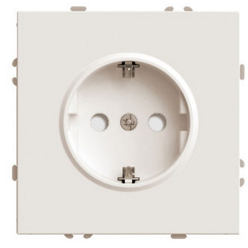 Розетка 1-местная с защитной шторкой с/з (механизм), 250В, 16А, серия Эмили, RST16-5110-08, кашемир, soft touch