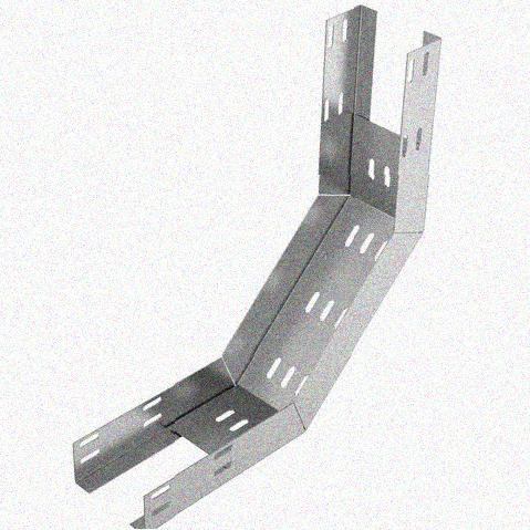 Лоток перфорированный КП 450х100-90 УТ1,5 для поворота трассы вверх на 90, горячее цинкование S1,5