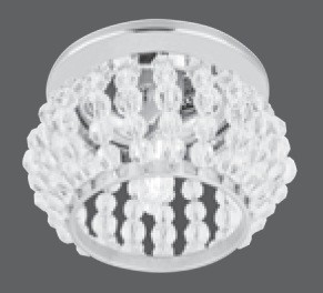 Св-к встр. G9 Круг шарики с ободком 90(55)x85 Кристалл/Хром Gauss