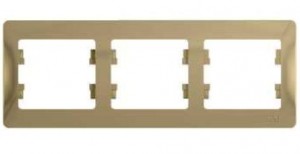 GLOSSA  Рамка горизонтальная 3-м . титан IP20 Schneider Electric