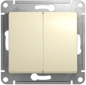 GLOSSA  Механизм выключателя СУ 2-кл 10А бежевый IP20 (уп.20шт) Schneider Electric