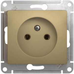 GLOSSA  Механизм розетки без лицевой панели СУ 1-м без заземления 16А титан IP20 Schneider Electric
