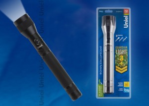 Фонарь ручной S-LD041-C "Телохранитель" 1св/д 3W черный/алюминий,влагозащ. Uniel 