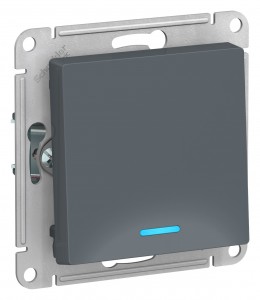 ATLASDESIGN Механизм выключателя СУ 1 кл. с подсветкой 10А грифель IP20 Schneider Electric