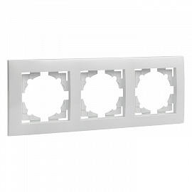 Валенсия Рамка 3-местная белая EKF