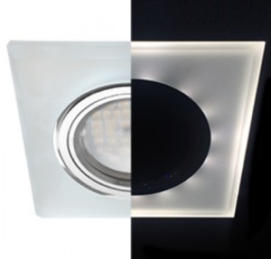 Св-к MR16 GU5.3 LD1651 Стекло Квадрат Матовый/Хром Ecola