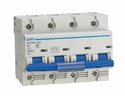 Выключатель автоматический модульный 4п 100А 10кА 8-12In DZ158-125H (R) CHINT