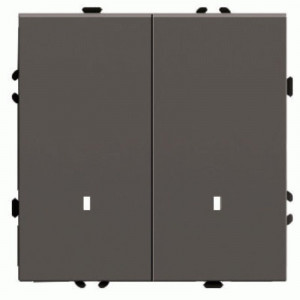 Выключатель 2-клавишный c индикатором (механизм) 250В, 10А, серия Эмили, RSW10-5102-09, антрацит, soft touch STEKKER 