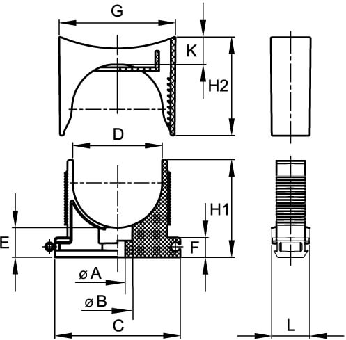Держатель раздвижной, д.21,5 - 32мм DKC