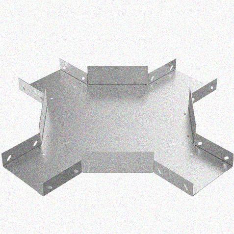 Лоток крестообразный замковый глухой КМЗГ 200х100 УТ1,5, оцинкованный лист, S1,0