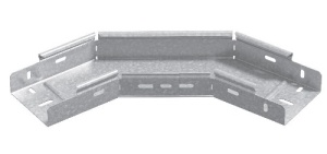 Поворот горизонтальный регулируемый 400х80, толщ. 1,0 мм, гор. цинк Ostec