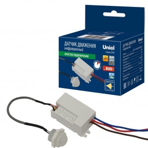 Датчик движ. ИК 80W 360° Е27 белый встраив (дальн. 8м) Uniel