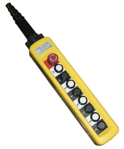 Пост кнопочный ПКТ-80Б У2, IP65, кнопка БЛОКИРОВКА с фиксацией (красная), вверх, вниз, влево, вправо, вперед, назад, по часовой, против часовой, 8NO