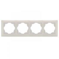 Милан Рамка горизонтальная 4 пост . белый IP20 EKF