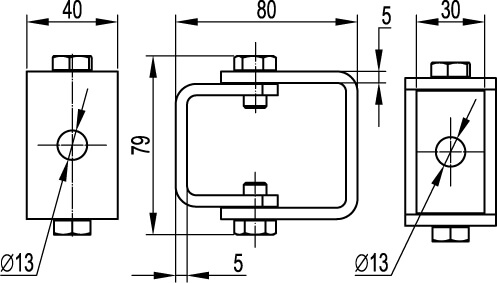 Универсальный шарнир с изменяемым углом для резьбовой шпильки М12 DKC