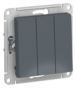 ATLASDESIGN Механизм выключателя СУ 3-кл 10А грифель IP20 Schneider Electric