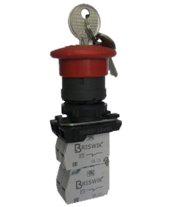 Выключатель кнопочный КМЕ 5111м -К УХЛ3, красный, 1но+1нз, гриб с фиксацией и ключом, IP 40 Электротехник