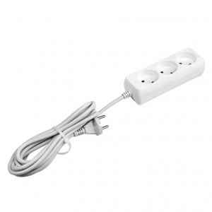 Сетевой удлинитель 10А 3 роз. 1,5м ПВС 2х0,75 белый General
