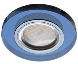 Св-к MR16 GU5.3 DL1650 стекло круг голубой/хром 25x95 Ecola