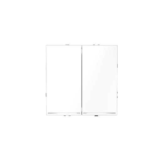 Проходной переключатель встраиваемый Voltum S70 двухклавишный с подсветкой 10А, (белый матовый)