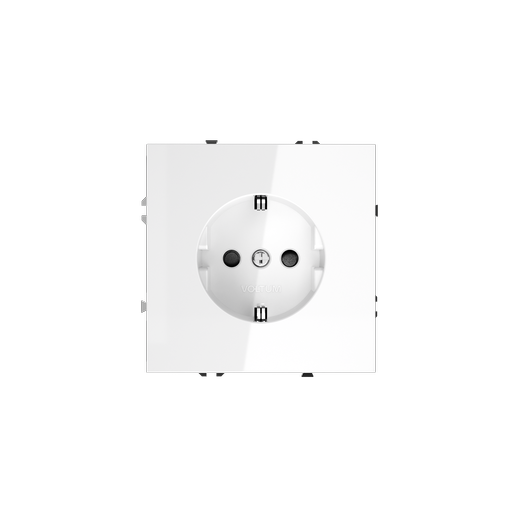 Розетка встраиваемая Voltum S70 с заземлением 16А, (белый глянцевый)