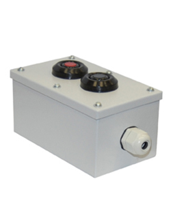 Пост управления ПКУ-15-21.121-54У2 (1*КЕ081/2(1з+1р) черная + 1*КЕ081/2(1з+1р) красная + PG-19) Электротехник