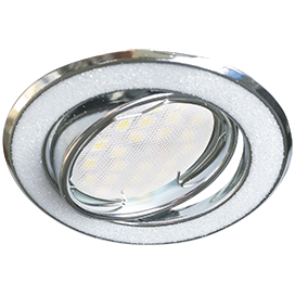 Св-к поворот.круг под стекл.белый блеск/Хром MR16 GU5.3 DL39s Ecola