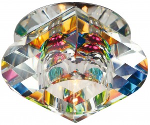 Св-к встр. 60W G9 хрустал."пирамидальный" перламутр/хром ЭРА