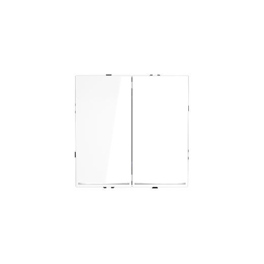 Выключатель встраиваемый Voltum S70 двухклавишный с подсветкой 10А, (белый глянцевый)