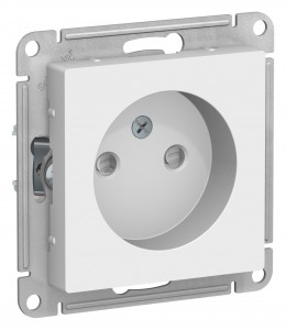 ATLASDESIGN Механизм розетки без лицевой панели СУ 1 мест.без зазем. с защ.штор. 16А белый IP20 Schneider Electric