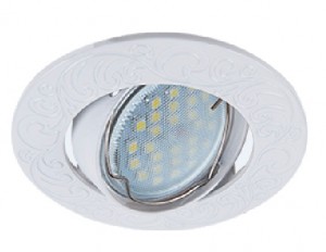 Светильник DL114A MR16 GU5.3 литой поворот.лианы белый Ecola