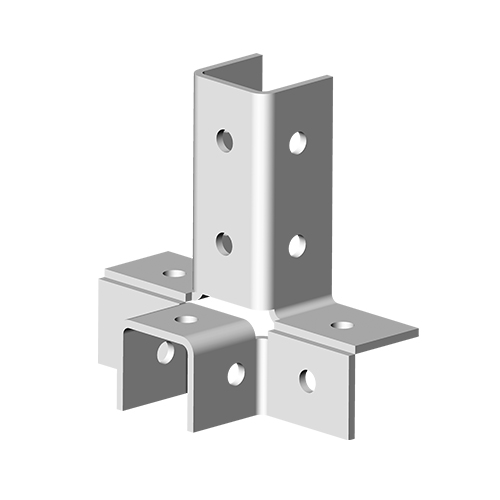 Угловой соединитель 4 профилей 3D, толщ. 4,0 мм, гальван. цинк Ostec
