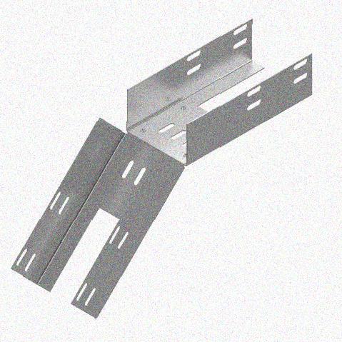 Лоток перфорированный КС 50х50-45 УХЛ1 для поворота трассы вниз на 45, оцинкованный лист S0,8