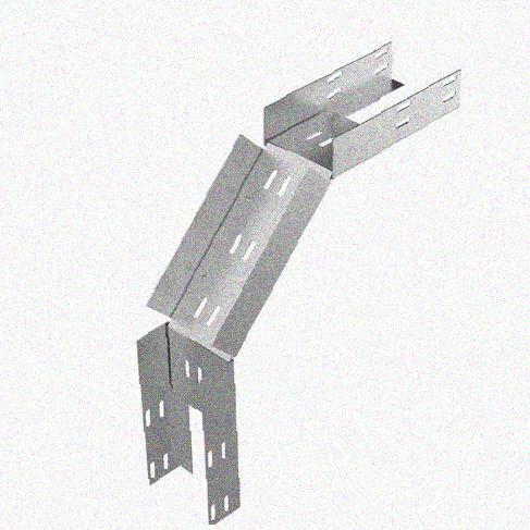 Лоток перфорированный КС 600х150-90 У3 для поворота трассы вниз на 90, окрашенный, S1,5