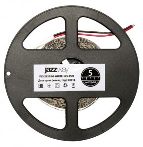 Лента св/д 12V 10W/m 120Led/m IP65 теплый белый 5м Jazzway
