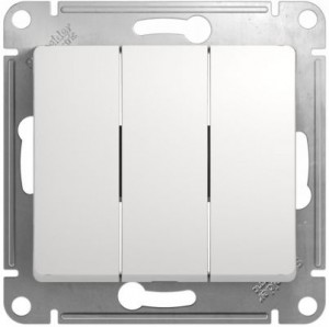 GLOSSA  Механизм выключателя СУ 3-кл 10А Белый IP20 (кр.20шт) Schneider Electric