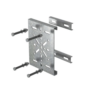 Крепление монтажной пластины к опорам ограждений, толщ. 3,0 мм, Сендзимир цинк Ostec