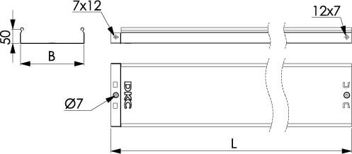 Лоток 300х50 L 2000, горячеоцинкованный DKC