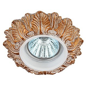 Св-к встр. 50W MR16 GU5.3 гипс 12/220V золото круглый DK78-1 ЭРА