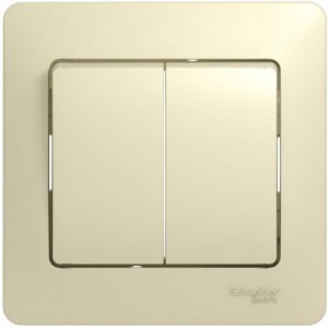 GLOSSA  Выключатель СУ 2-кл в сборе  10А бежевый IP20 Schneider Electric