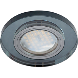Св-к MR16 GU5.3 круг стекло черный/черный хром DL1650 Ecola