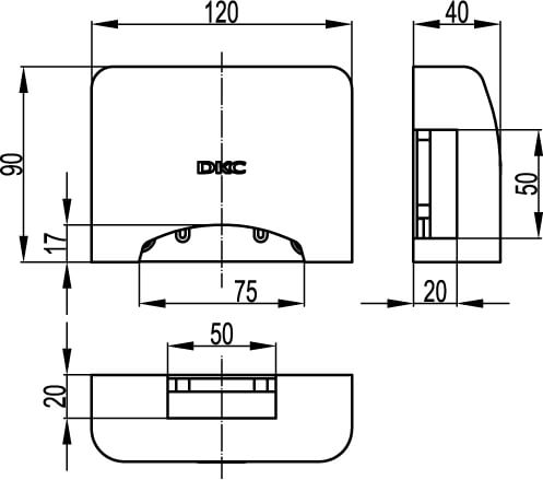 Переходник с напольных на настенные короба DKC