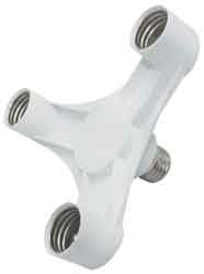 Переходник с цоколя E27 на 3хE27 Широкий Белый Ecola