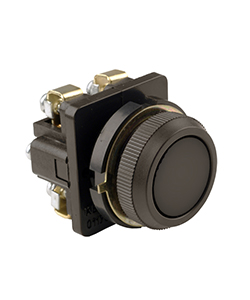 Выключатель кнопочный КЕ-011 У3 исп.2, черный, 1з+1р, цилиндр, IP40, 10А, 660В Электротехник