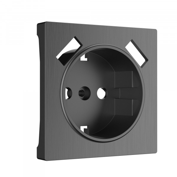 Встраиваемые механизмы Накладка для розетки СУ 1 пост. с USB . графит рифленый IP20 Werkel