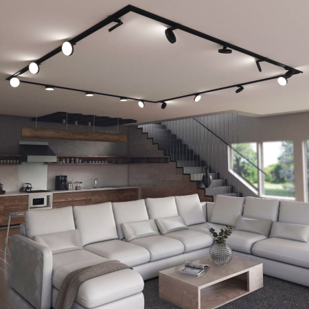 Трековый светодиодный светильник для однофазного шинопровода 12Вт 4200К черный IP20 Pila (a056103) Elektrostandard