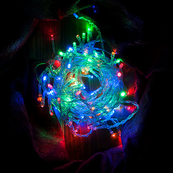 Гирлянда новогодняя "Нить" GLFG-200-1000-IP20-X-RGB 200 диодов 10м с контроллером 8 режимов General