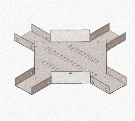 Лоток крестообразный перфорированный КМ 500х80 УТ1,5, оцинкованный лист S1,5