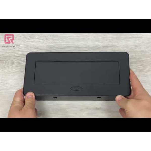 Розетка горизонтальная выдвижная 2EU+2USB Черная OvalC RocketSocket