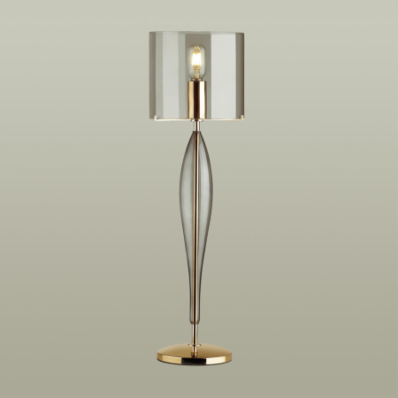 Высокая Лампа E27 1*60W TOWER дымчатый/золото/стекло ODEON LIGHT